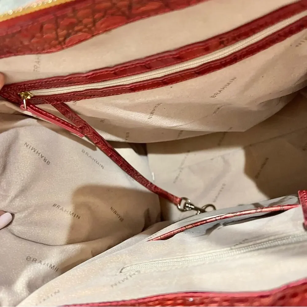 Brahmin Caroline Satchel Red Dragon Melbourne Leather Bag - Picture 9 of 11